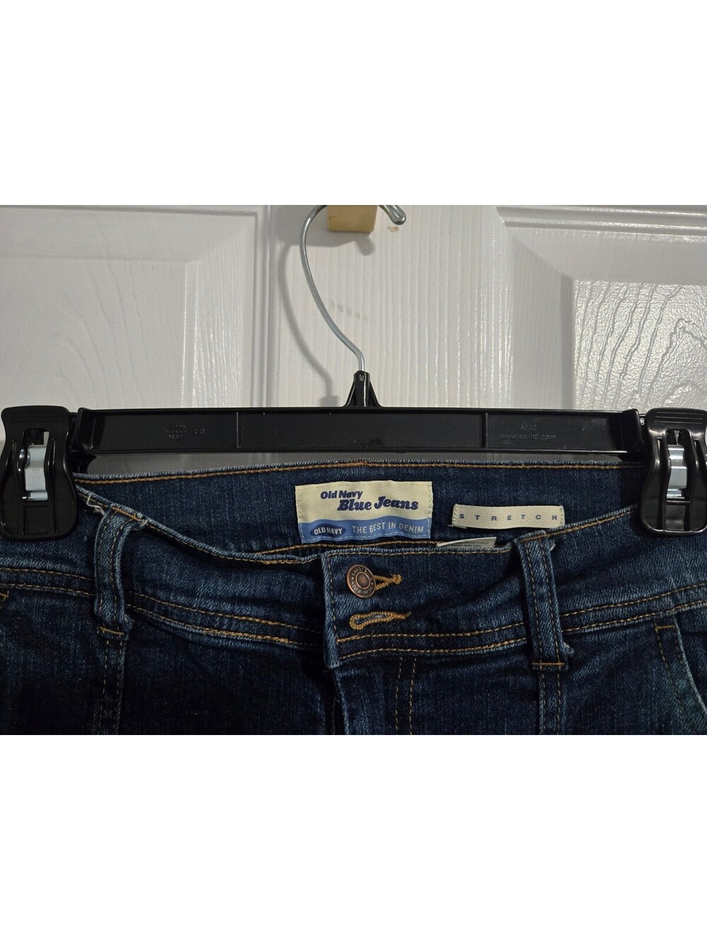 Vintage Old Navy Y2K Jeans Front Seam Flare Bootcut Dark Wash Stretch Size 12 - Picture 3 of 14